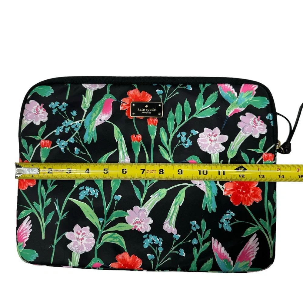 kate spade Floral Hummingbird Laptop Sleeve in Black, Pink, Green, Red